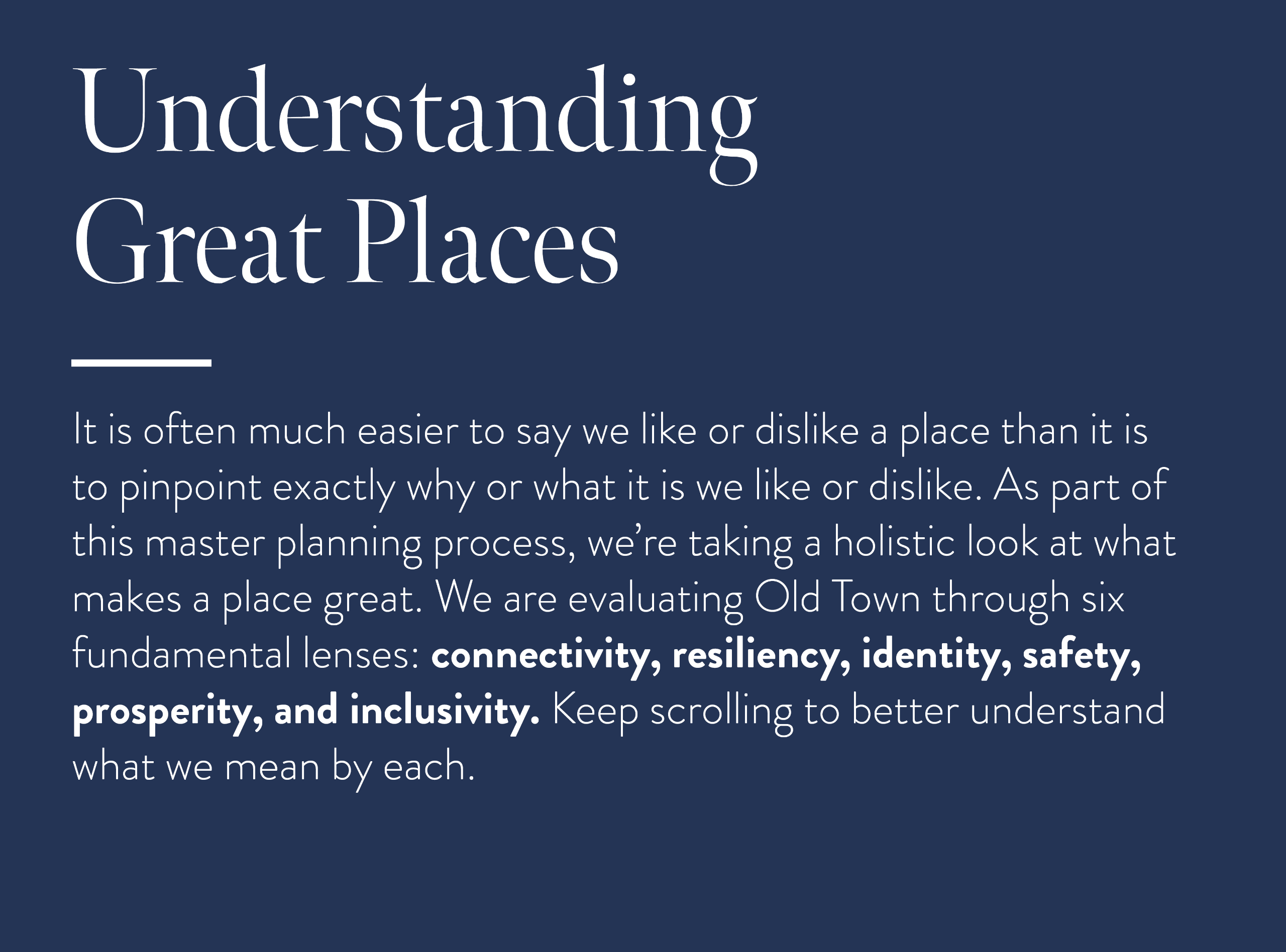 Overview of the Great Places framework